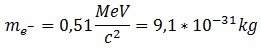 masa electrón