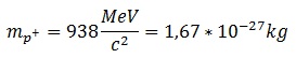masa protón